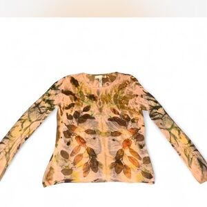 Pink and Green Floral Top